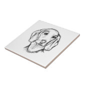 Dachshund Drawn Sketch Black Puppy Dog Fliese (Seite)