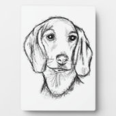 Dachshund Drawn Sketch Black Puppy Dog Fotoplatte (Vorderseite)