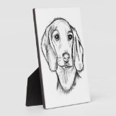 Dachshund Drawn Sketch Black Puppy Dog Fotoplatte (Seite)