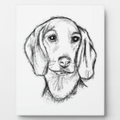 Dachshund Drawn Sketch Black Puppy Dog Fotoplatte (Vorderseite)