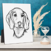 Dachshund Drawn Sketch Black Puppy Dog Fotoplatte (Seite)