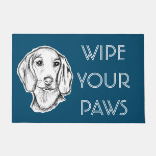 Dachshund Drawn Sketch Black Puppy Dog Fußmatte