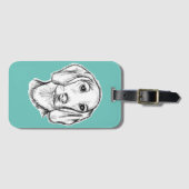 Dachshund Drawn Sketch Black Puppy Dog Gepäckanhänger (Vorderseite (Horizontal))