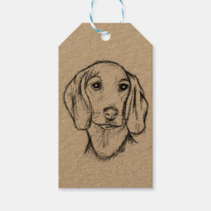 Dachshund Drawn Sketch Black Puppy Dog Geschenkanhänger