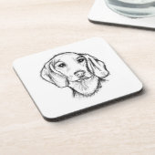 Dachshund Drawn Sketch Black Puppy Dog Getränkeuntersetzer (Linke Seite)