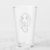 Dachshund Drawn Sketch Black Puppy Dog Glas (Rückseite)