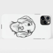 Dachshund Drawn Sketch Black Puppy Dog iPhone Hülle (Rückseite (Horizontal))
