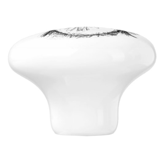 Dachshund Drawn Sketch Black Puppy Dog Keramikknauf (Seitenansicht)