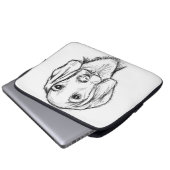Dachshund Drawn Sketch Black Puppy Dog Laptopschutzhülle (Vorne Knopf)