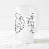 Dachshund Drawn Sketch Black Puppy Dog Mattglas Bierglas (VorderseiteRechts)