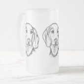 Dachshund Drawn Sketch Black Puppy Dog Mattglas Bierglas (Vorderseite Links)