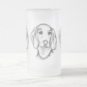 Dachshund Drawn Sketch Black Puppy Dog Mattglas Bierglas (Mittel)