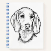 Dachshund Drawn Sketch Black Puppy Dog Notizblock (Vorderseite)