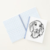 Dachshund Drawn Sketch Black Puppy Dog Notizblock (Innenseite)