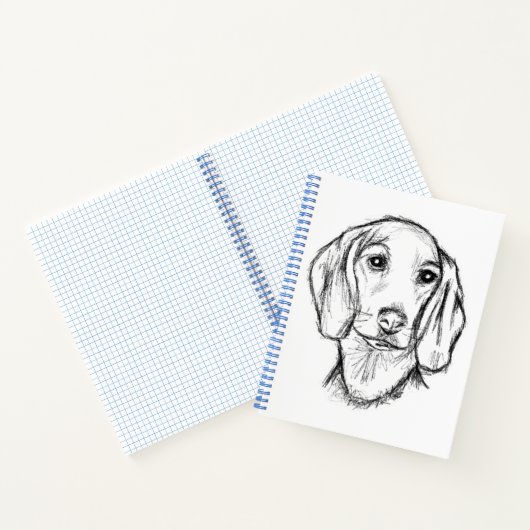Dachshund Drawn Sketch Black Puppy Dog Notizblock (Innenseite)