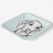 Dachshund Drawn Sketch Black Puppy Dog Pappteller (Gewinkelt)