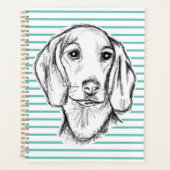 Dachshund Drawn Sketch Black Puppy Dog Planer (Vorderseite)