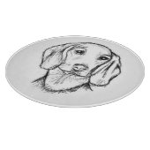 Dachshund Drawn Sketch Black Puppy Dog Schneidebrett (Ecke)