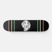 Dachshund Drawn Sketch Black Puppy Dog Skateboard (Horizontal)
