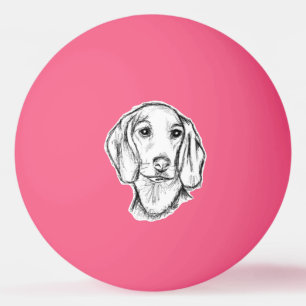 Dachshund Drawn Sketch Black Puppy Dog Tischtennisball