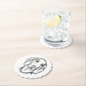 Dachshund Drawn Sketch Black Puppy Dog Untersetzer (Vor Ort)