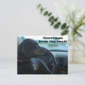 Dachshund-Driven Postcard Postkarte (Stehend Vorderseite)
