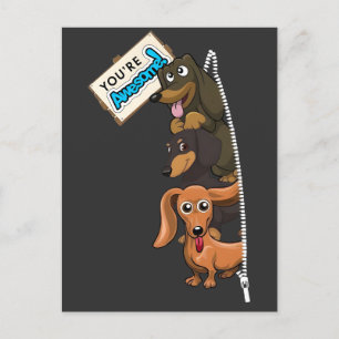 Dachshund du bist großartig postkarte