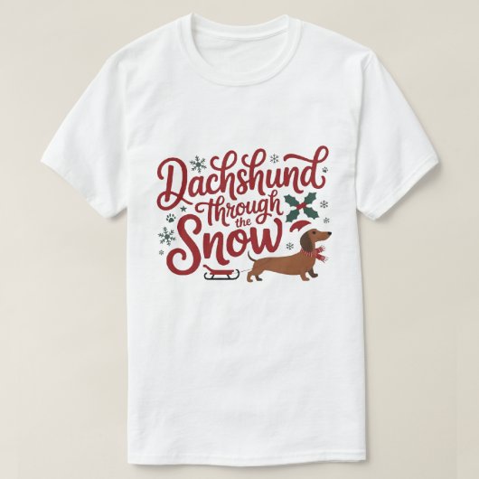 Dachshund durch den Schnee, 2025 T-Shirt (Design vorne)