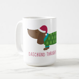 Dachshund Durch Den Schnee Cartoon Kaffeetasse