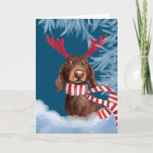 Dachshund durch den Schnee Feiertagskarte
