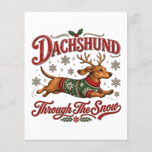Dachshund durch den Schnee Flyer (Vorne)