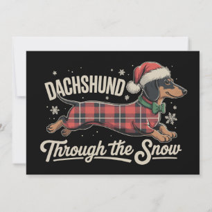 Dachshund durch den Schnee Hund Weihnachten Karier
