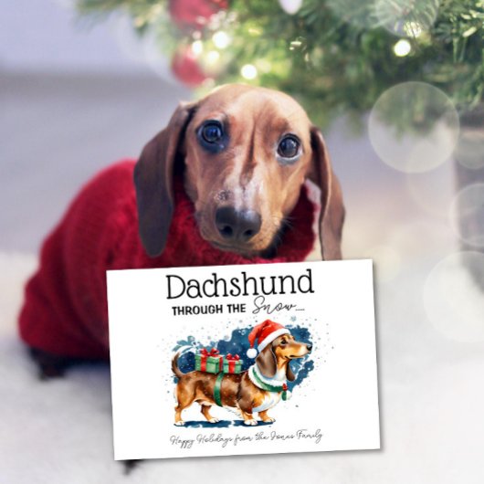 Dachshund Durch Den Schnee Karte