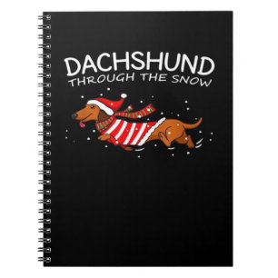 Dachshund Durch Den Schnee Lustiger Hund Weihnacht Notizblock