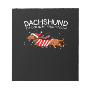 Dachshund Durch Den Schnee Lustiger Hund Weihnacht Notizblock