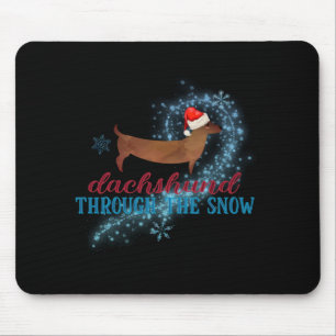 Dachshund Durch Den Schnee Santa Hund Weihnachten Mousepad
