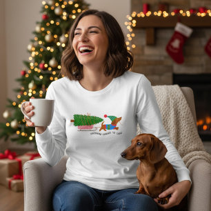 Dachshund Durch Den Schnee Süßer Weihnachtshund Tri-Blend Shirt