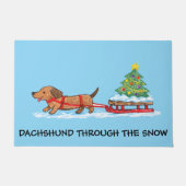 Dachshund Durch Den Schnee Türmatte (Vorderseite)