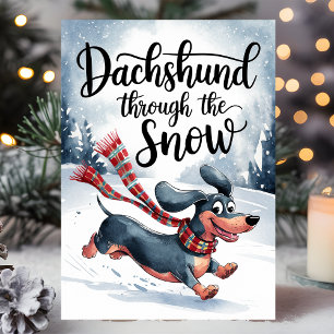 Dachshund durch den Schnee Weihnachten