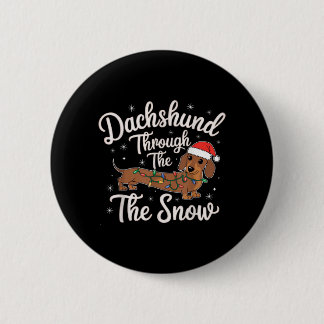 Dachshund Durch Den Schnee Weihnachtsdekoration Fü Button