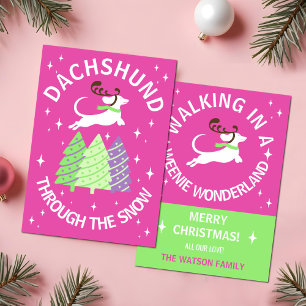 Dachshund durch den Schnee Weihnachtskarte Einladung