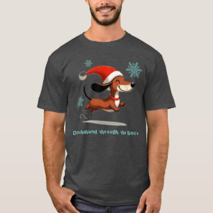 Dachshund durch den Schnee Welpenhund Weihnachten T-Shirt