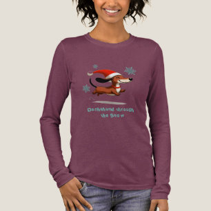 Dachshund durch den Schnee Welpenhund Weihnachten Tri-Blend Shirt