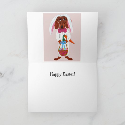 Dachshund Easter Bunny Card Karte (Innenseite)