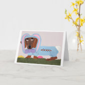 Dachshund Easter Bunny Card Karte (Gelbe Blume)
