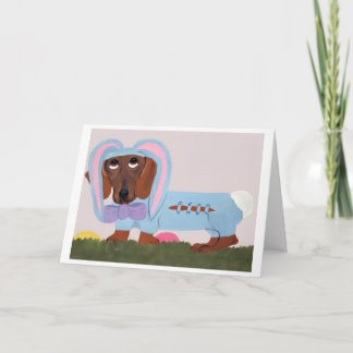 Dachshund Easter Bunny Card Karte