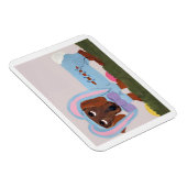 Dachshund Easter Bunny Card Magnet (Rechte Seite)