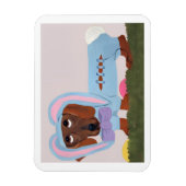 Dachshund Easter Bunny Card Magnet (Vertikal)