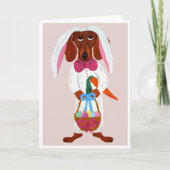 Dachshund Easter Bunny Feiertagskarte (Vorderseite)
