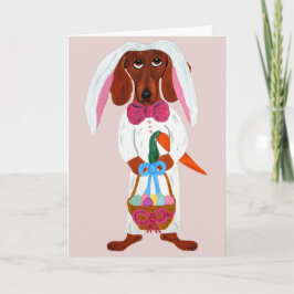 Dachshund Easter Bunny Feiertagskarte